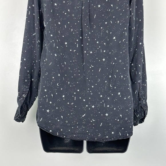 Marine Layer Valley XS Star Celestial Print Gray Button Down Shirt Top - Picture 11 of 14